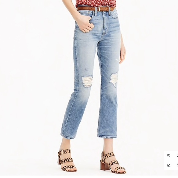 J. Crew Denim - J Crew Point Sur Denim Light Destroy Wash Cropped Jeans Size 24 New